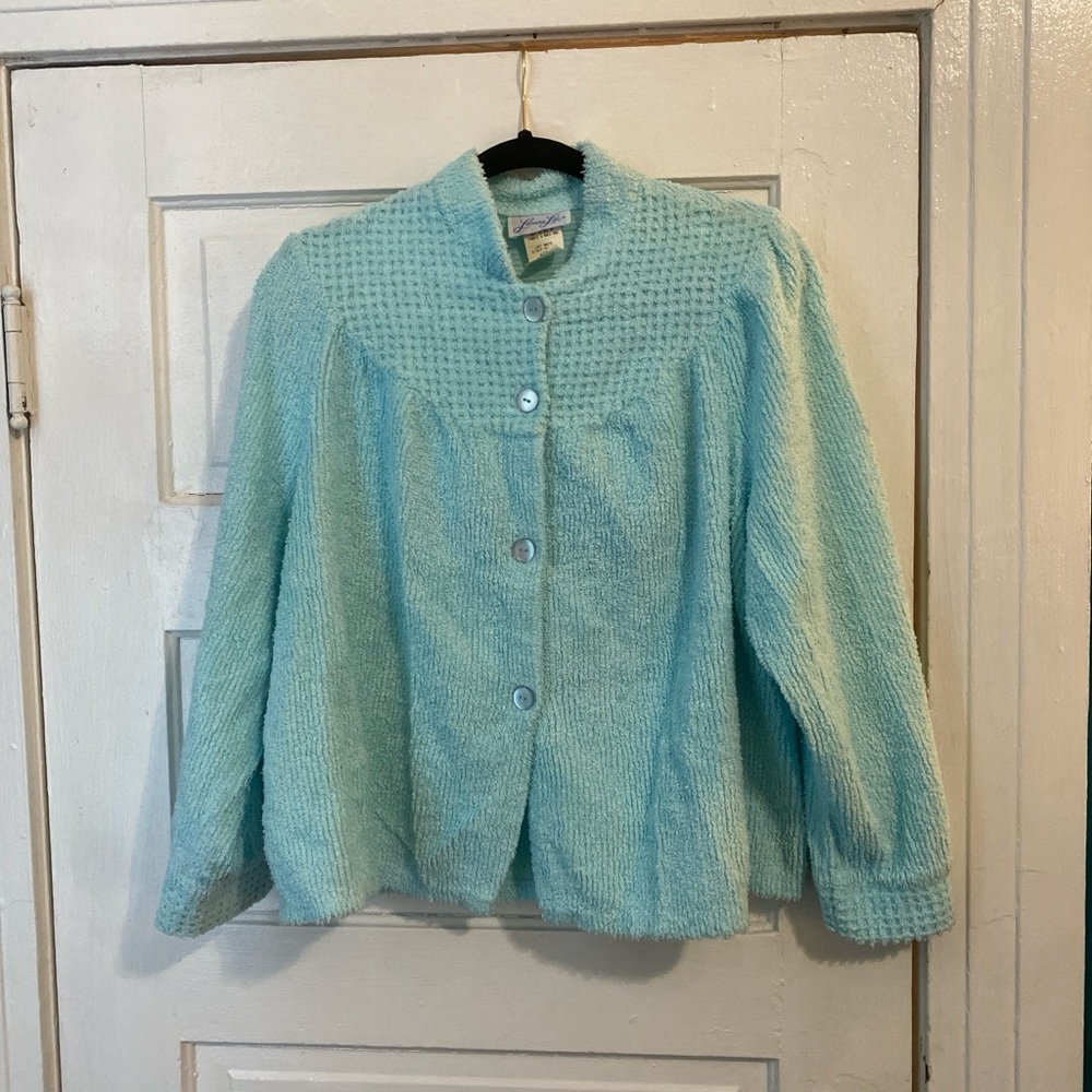 Women's Blue Textured Jacket
